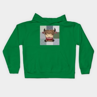 Highland Cow With Red Scarf | Merry Christmas 2022 Kids Hoodie